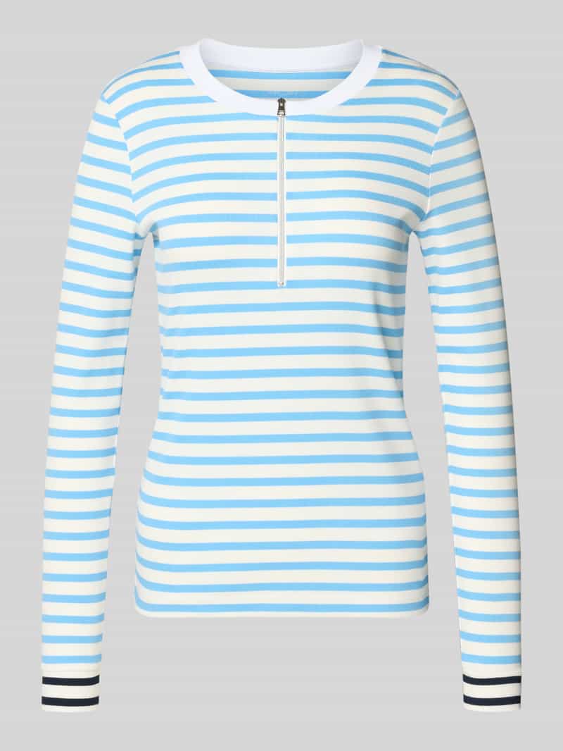 Bluzka z długim rękawem z okrągłym dekoltem i zamkiem błyskawicznym