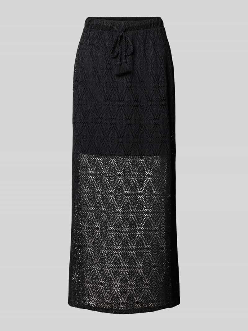 Lekko rozkloszowana spódnica midi z koronki z elastycznym pasem model 'MAYA'