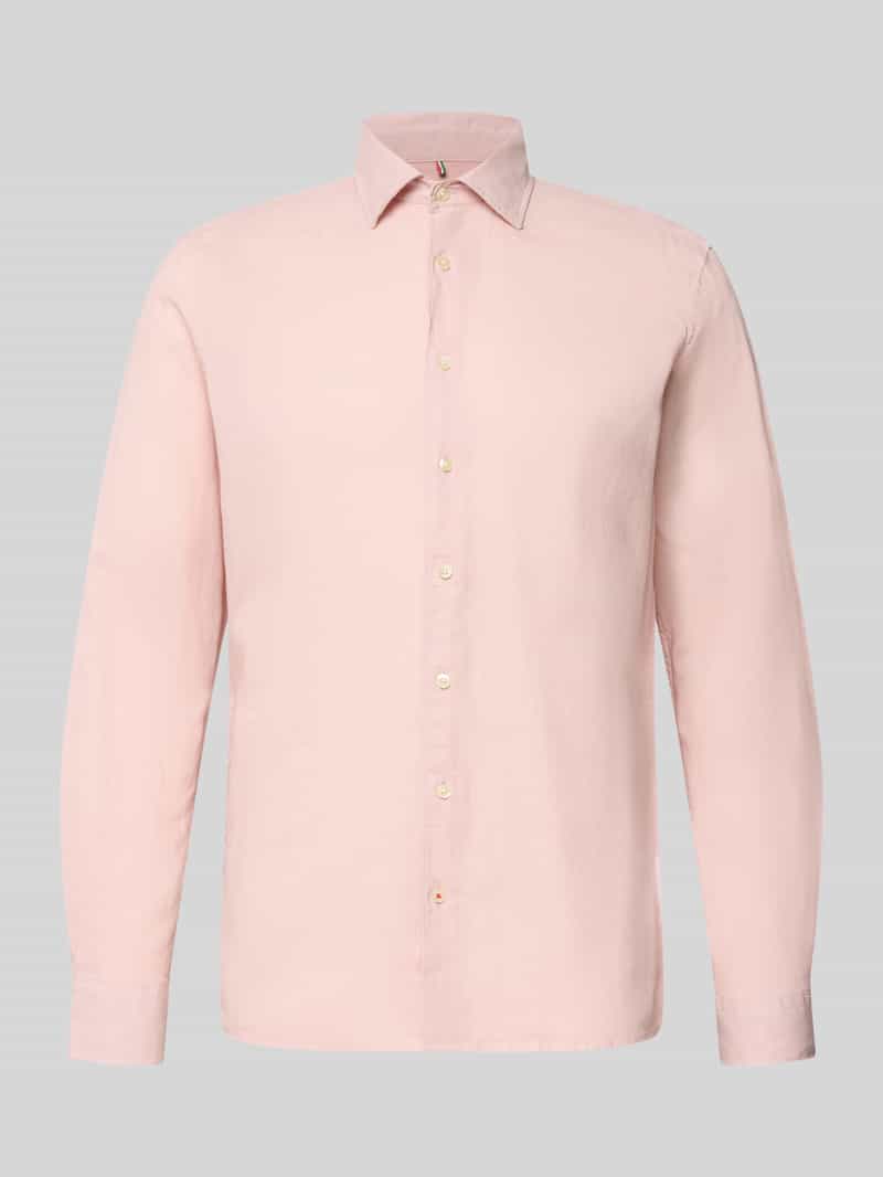 koszula casualowa o kroju slim fit z mieszanka lnu model 'Steven'