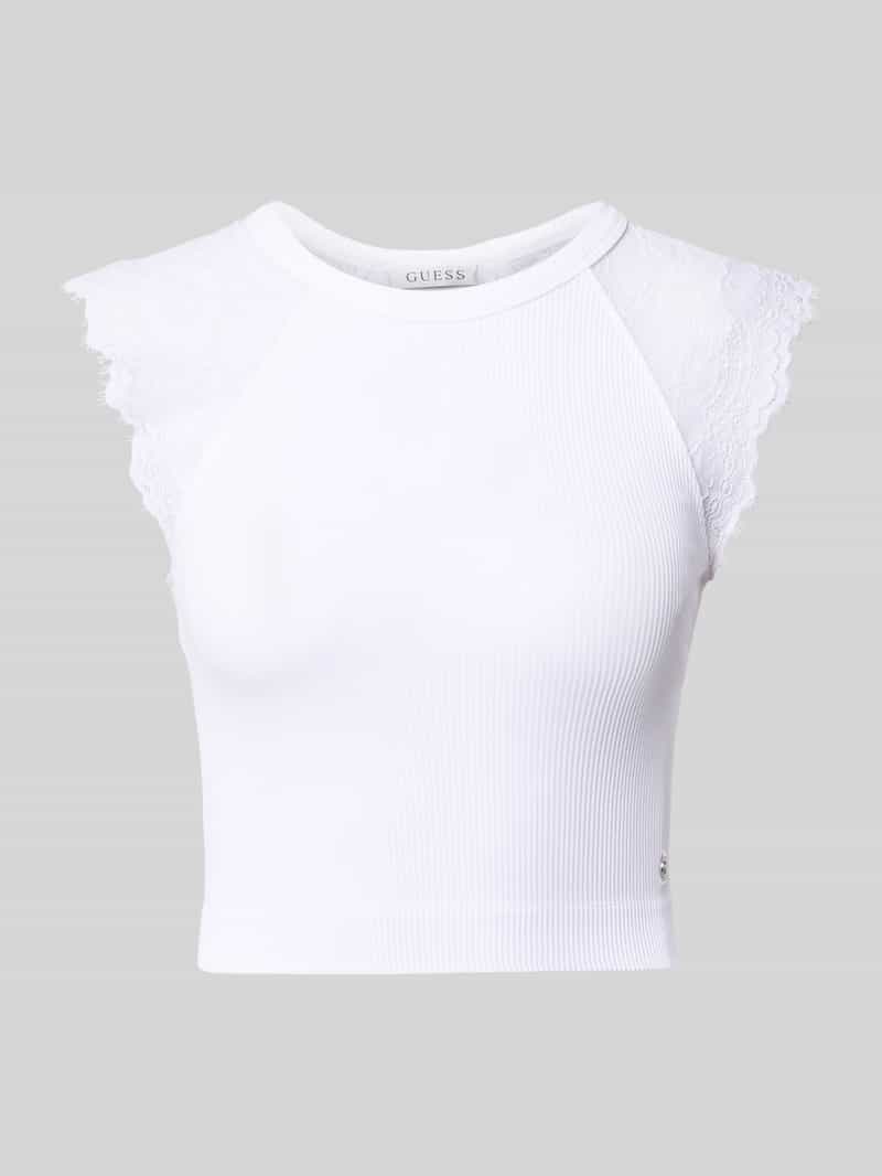 Top krótki z obszyciem koronką model 'MILLIE'