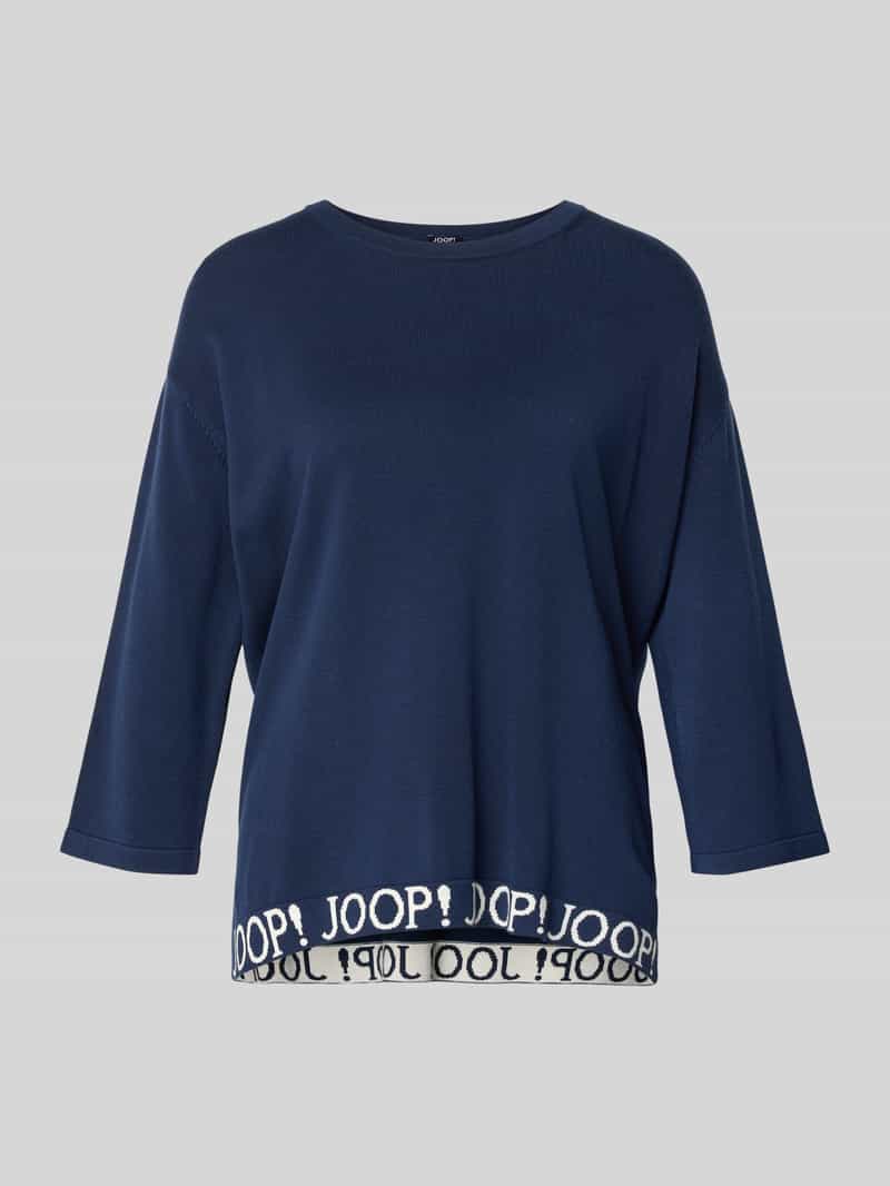 Sweter z dzianiny z detale z logo i Rękaw o dł. 3/4 Model 'Kussa'