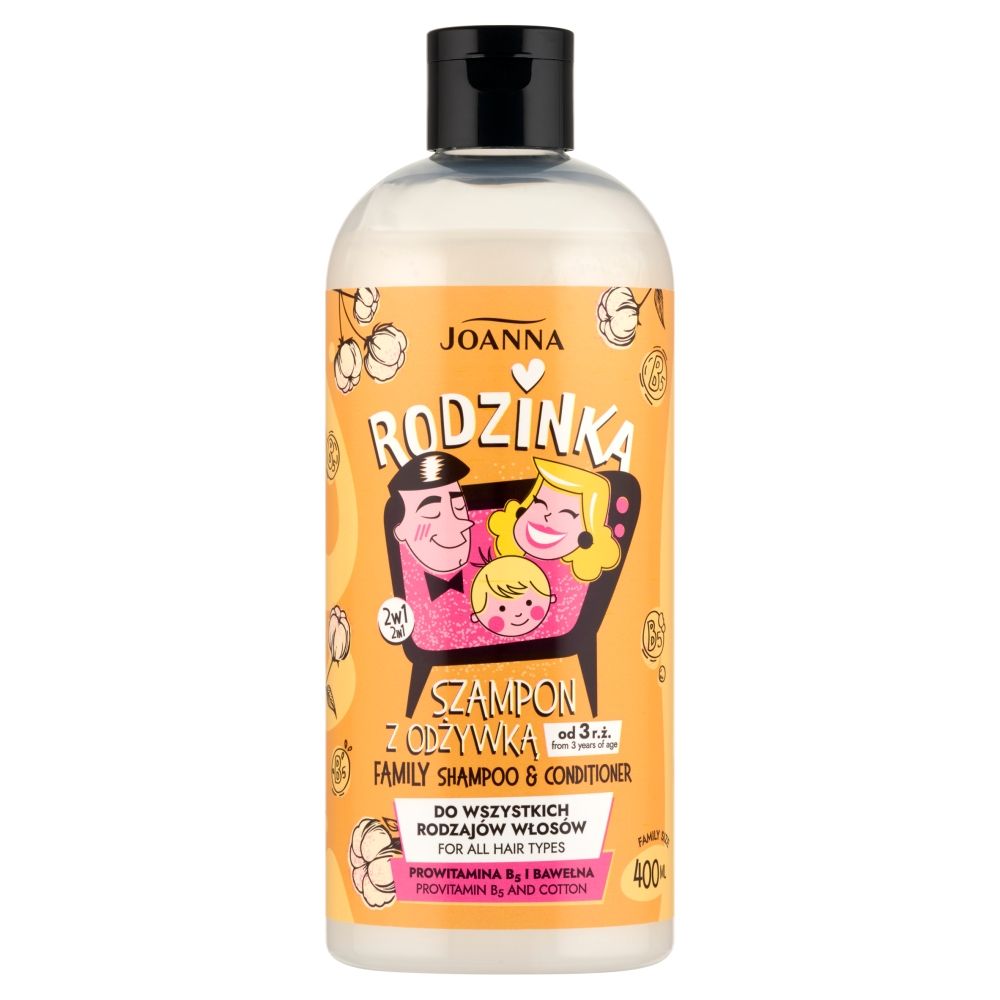 Joanna Rodzinka szampon z odżywką dla całej rodziny 2w1 Prowitamina B5 400 ml