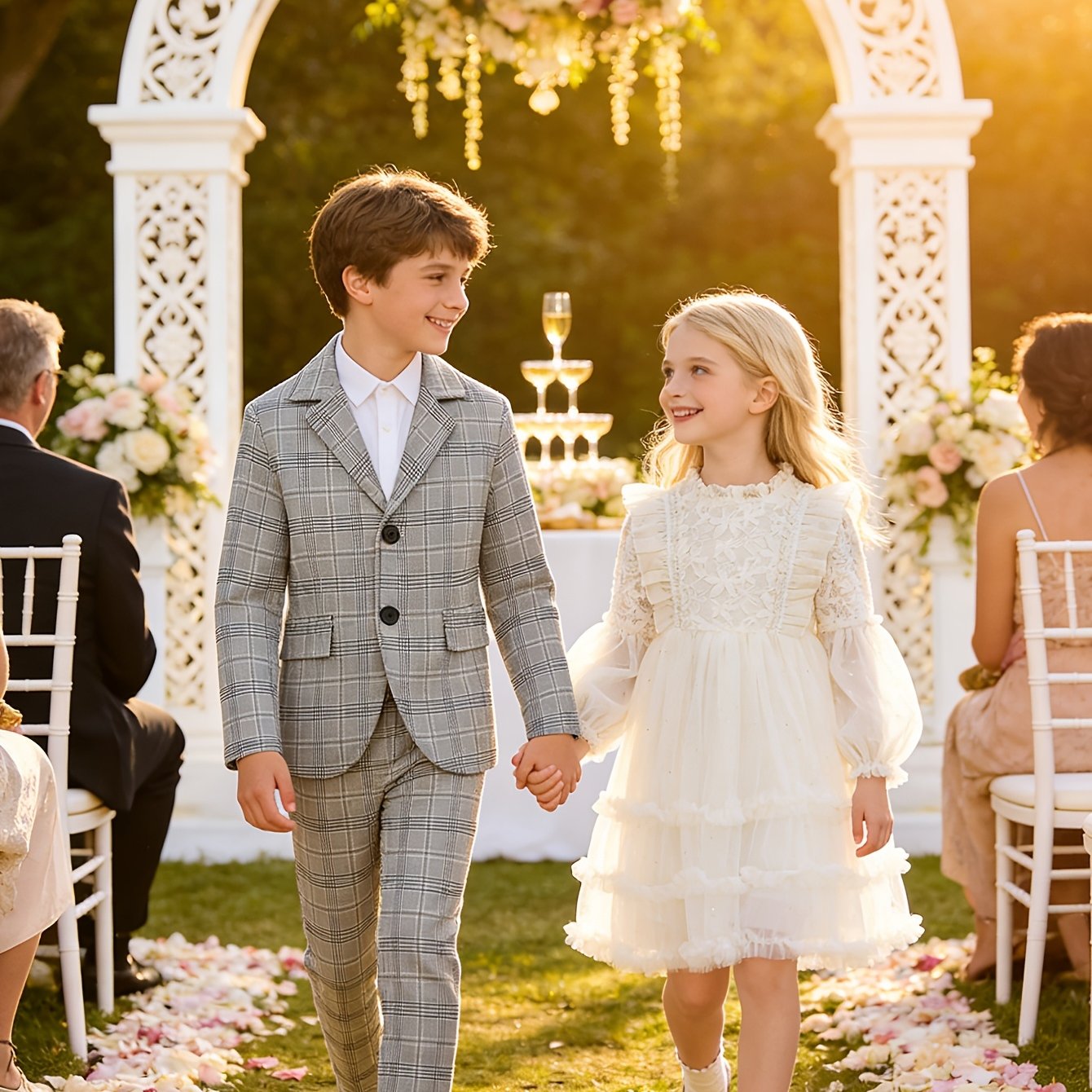 TEMU Zestaw dla chłopca: kurtka i spodnie w kratę 2 szt., elegancki strój na przyjęcia urodzinowe, wesela, ukończenie szkoły, Boże Narodzenie,