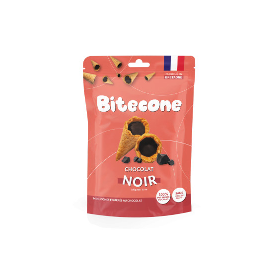 Bitecone Mini rożki z nadzieniem z gorzkiej czekolady, 100 g