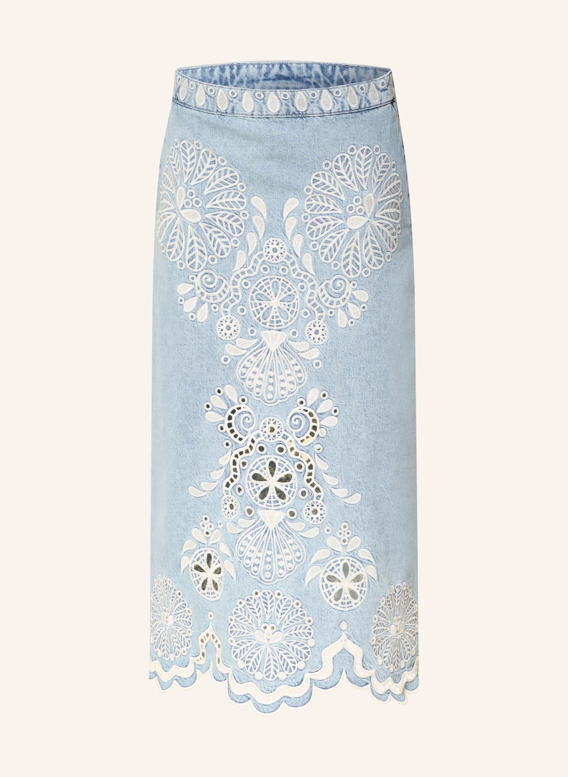 Farm Rio Spódnica Dżinsowa Z Koronką Z Dziurkami blau