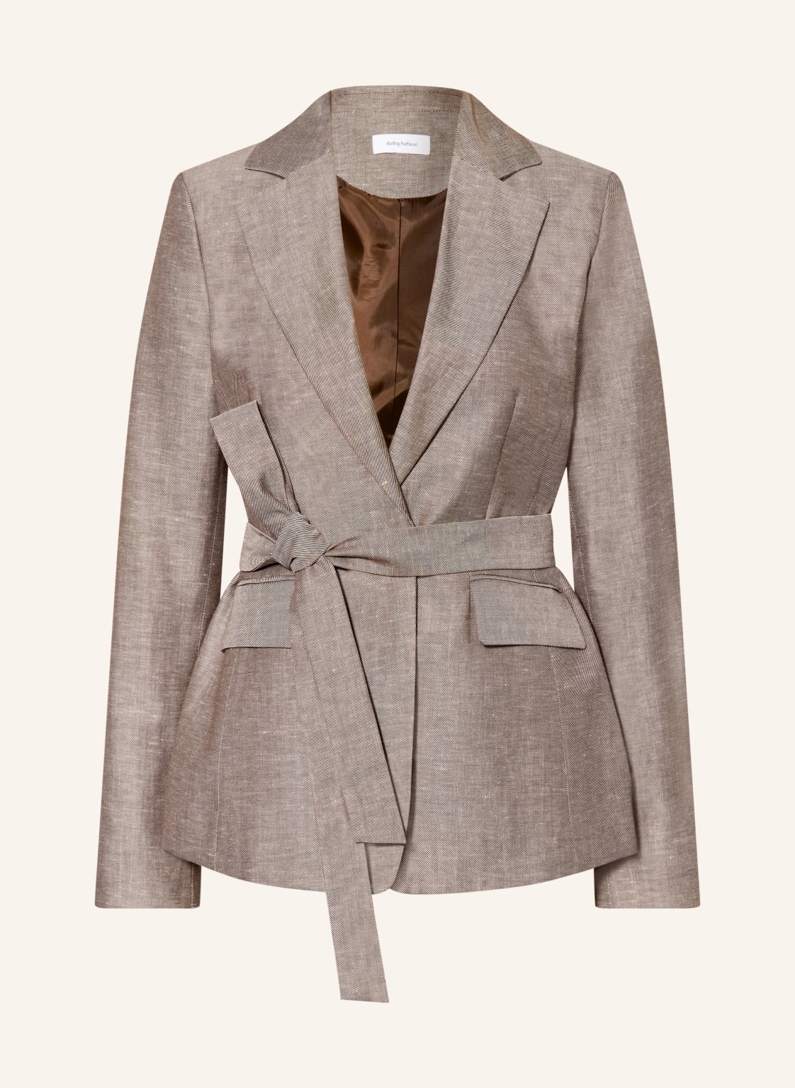 Darling Harbour Marynarka Z Lnu braun