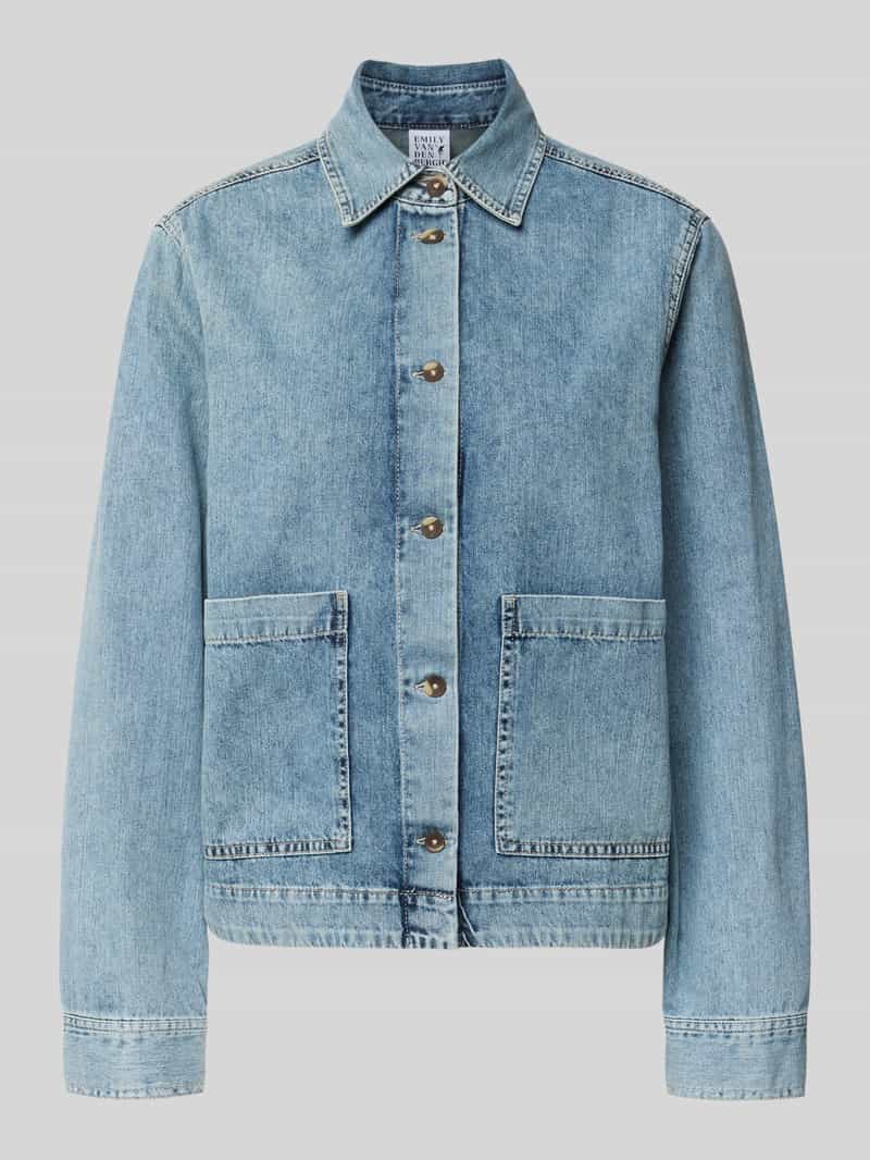 kurtka jeansowa z nakładanymi kieszeniami