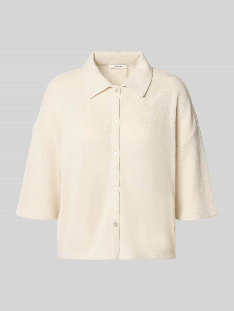 Koszulka z dzianiny z mieszanka wiskozy z kołnierzyk polo model 'Sitrica'