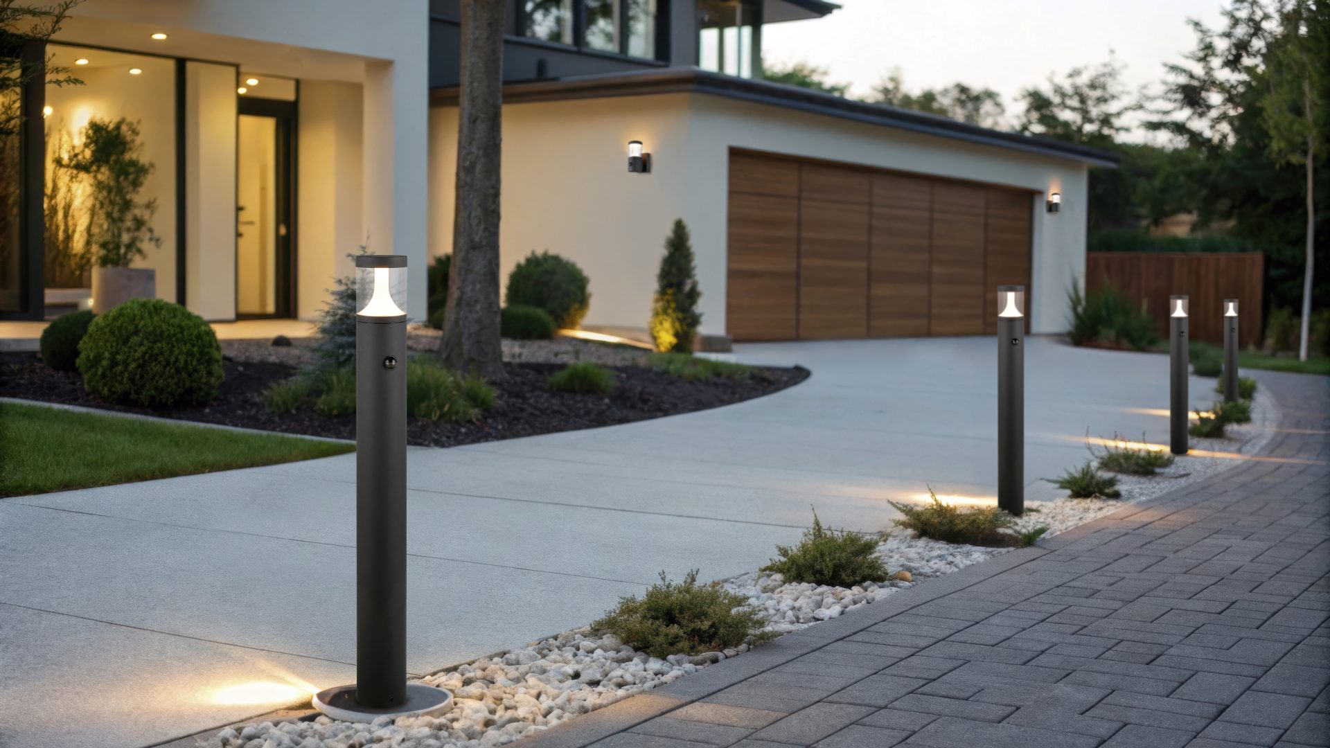 TAGUS lampa ogrodowa 100cm czarna z czujnikiem ruchu LED 13W CCT IP54 TRIO 438569142