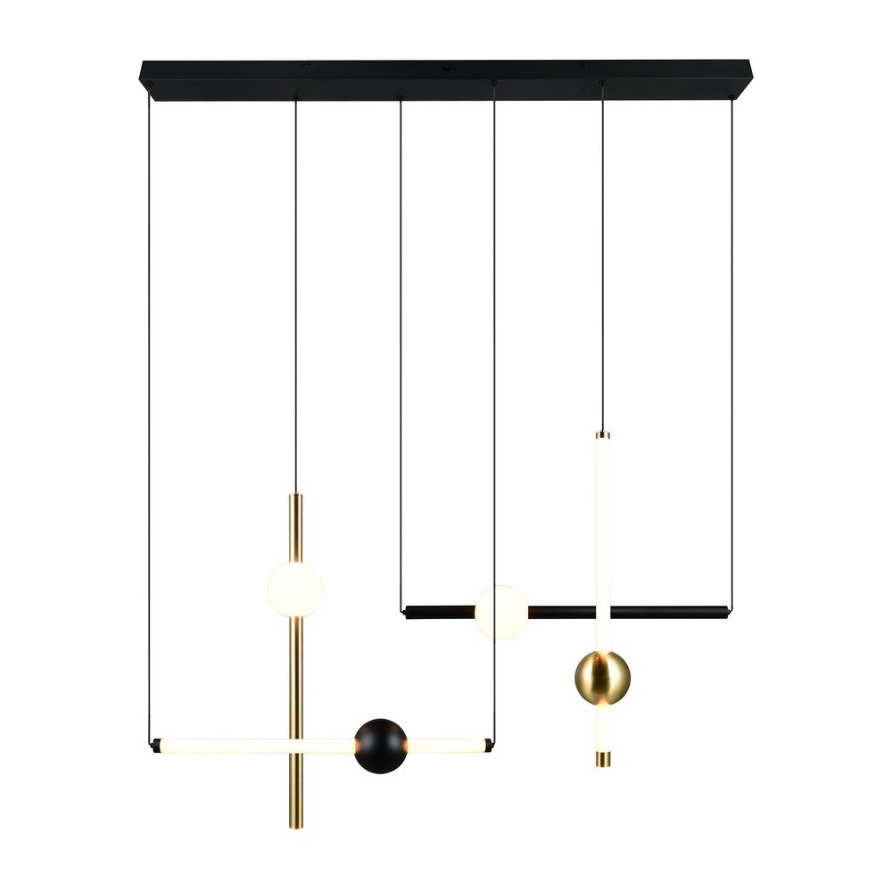 Lampa wisząca LED w czarno-złotym kolorze ze ściemniaczem Melita – Trio
