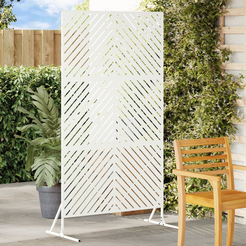 VidaXL Ekran prywatności Biały 100 x 50 x 180 cm Stal