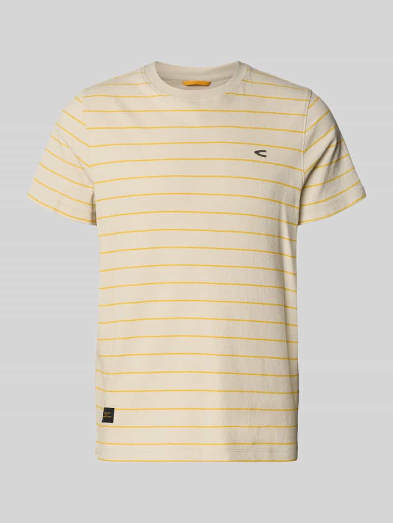 t-shirt z wzór w paski i logo