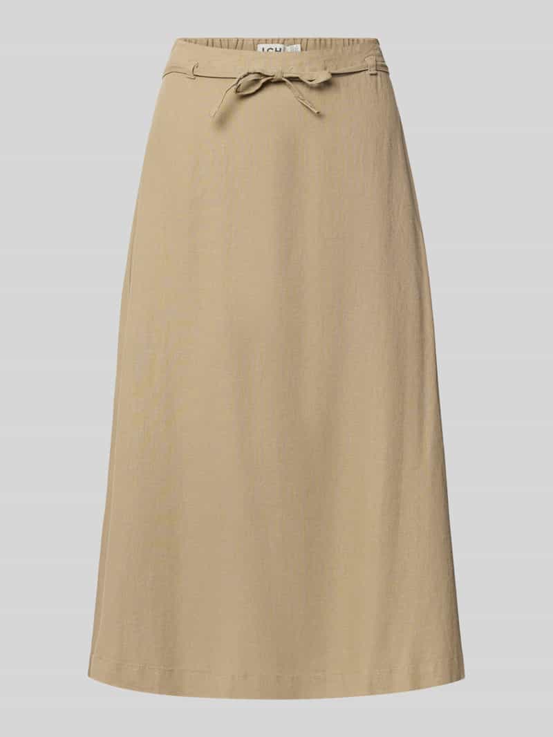 Spódnica midi z mieszanki lnu i wiskozy model 'LINNO'