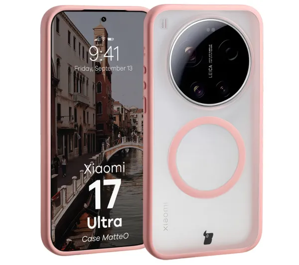Bizon Case MatteO do Xiaomi 17 Ultra Jasnoróżowy