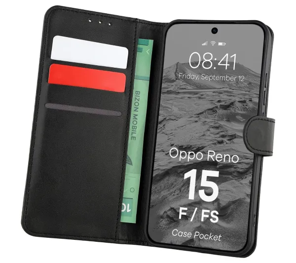 Bizon Case Pocket do Oppo Reno 15 F / 15 FS Czarny