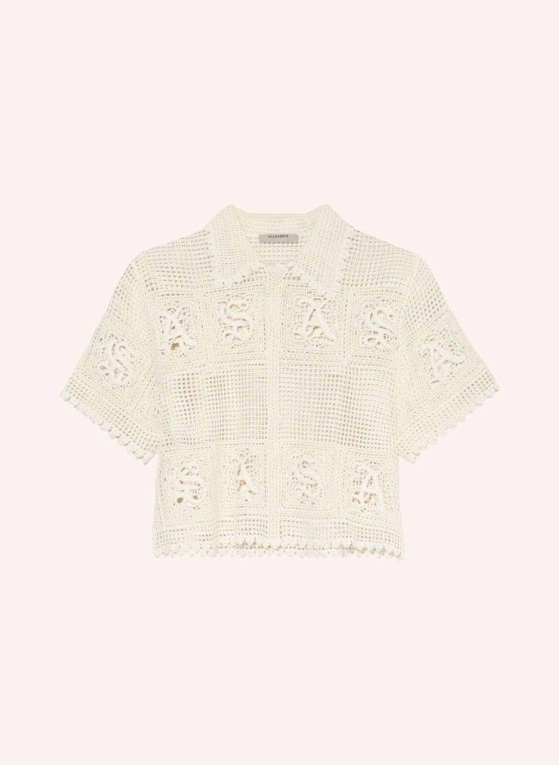 Allsaints Bluzka Szydełkowa Kyra weiss