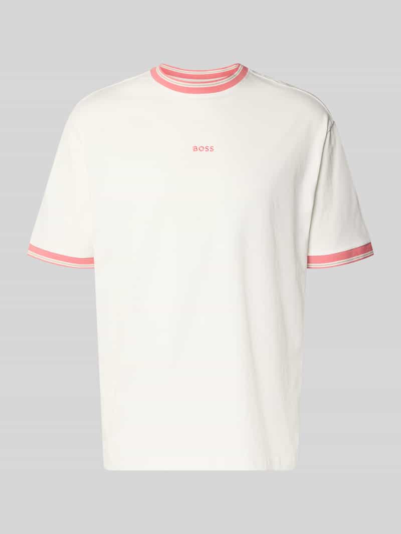 krój regular fit t-shirt z czystej bawełny model 'TE_BLOCKS'