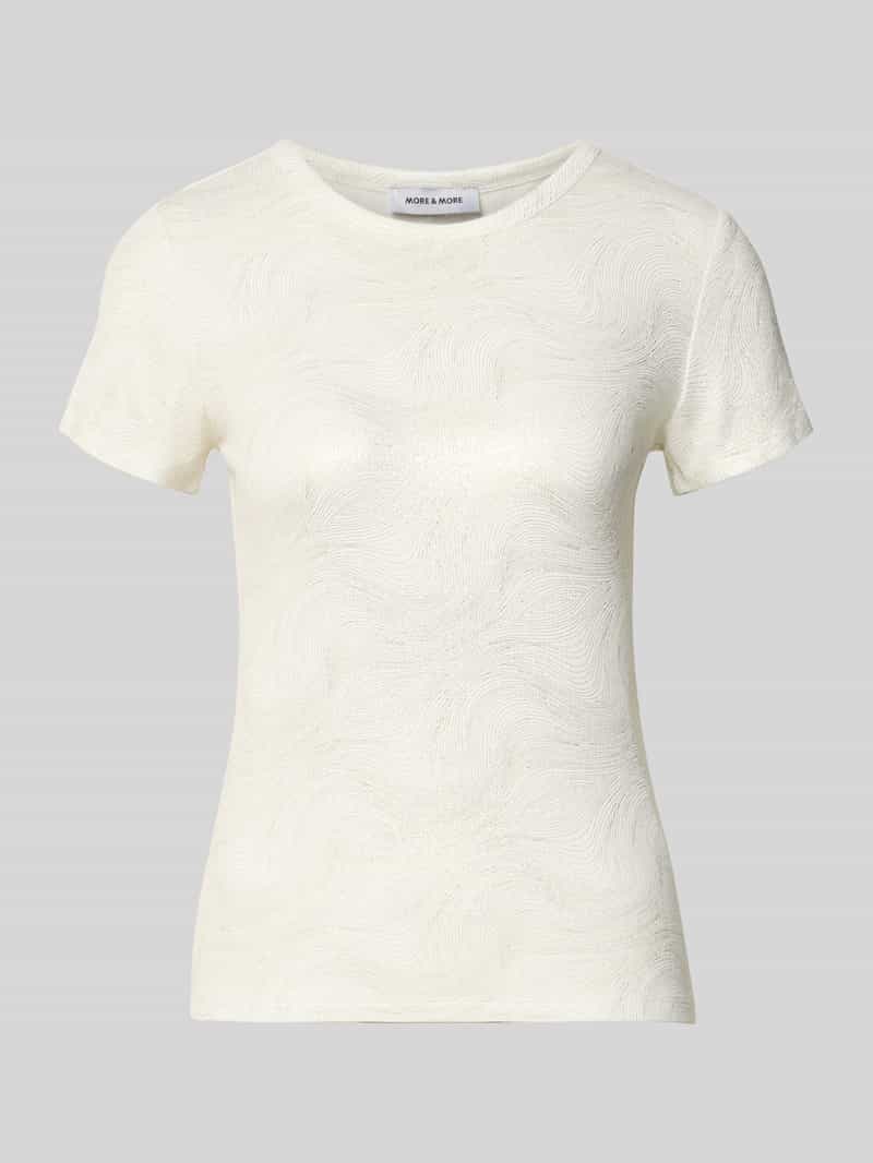 t-shirt z mieszanki wiskozy i elastanu we wzorze na całej powierzchni