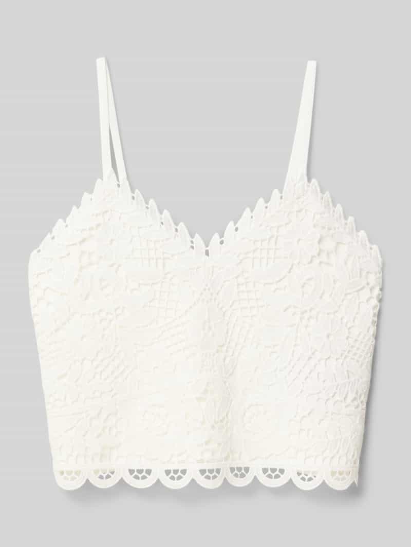 Top o kroju regular fit w koronkowym wyglądzie model 'HONEY'