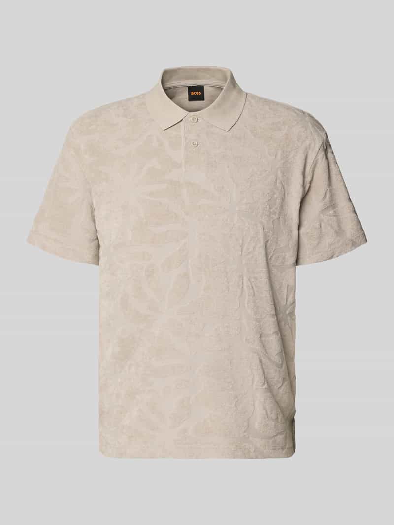 koszulka polo o kroju regular fit z mieszanki bawełny model 'PE_FLOWER'