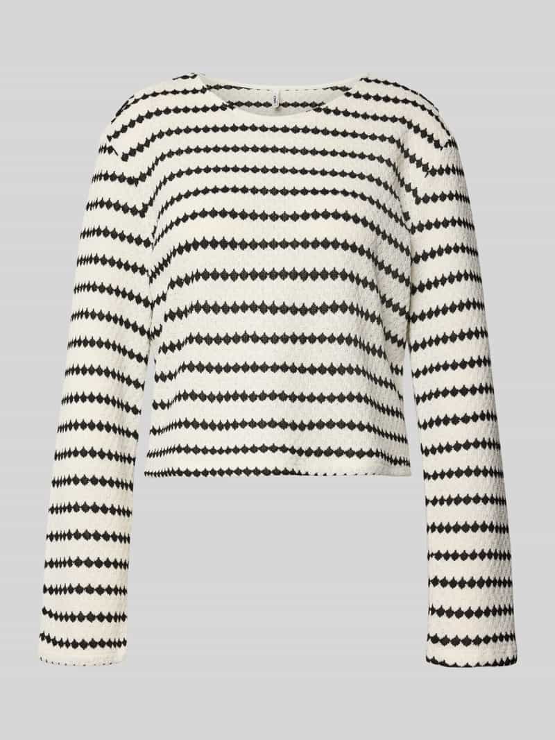 Bluzka z długim rękawem o kroju relaxed fit z dodatkiem bawełny model 'EVA'