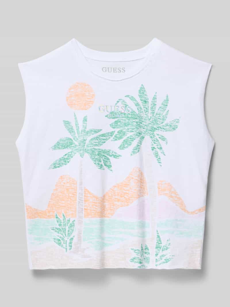 Top o kroju regular fit z aplikacją z logo