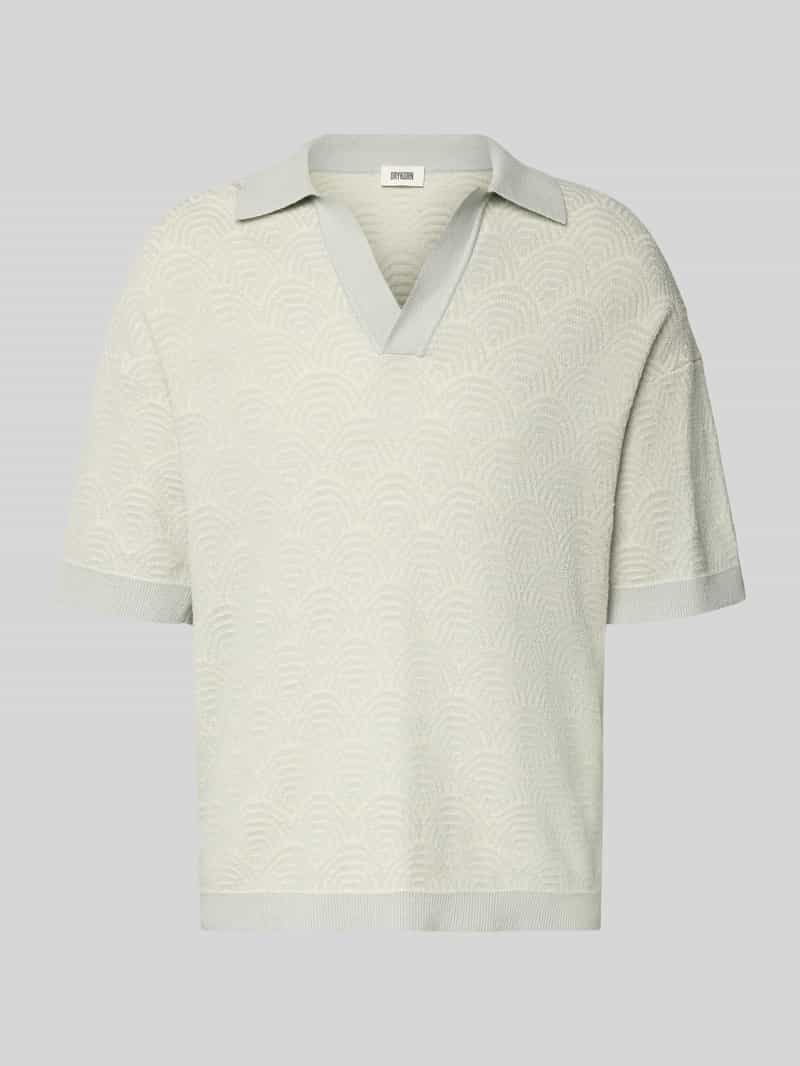 koszulka polo o kroju relaxed fit z dekoltem w serek model 'LAURENZZO'