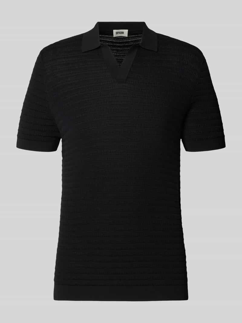 koszulka polo z dzianiny o kroju slim fit z fakturowanym wzorem model 'BRAIAN'