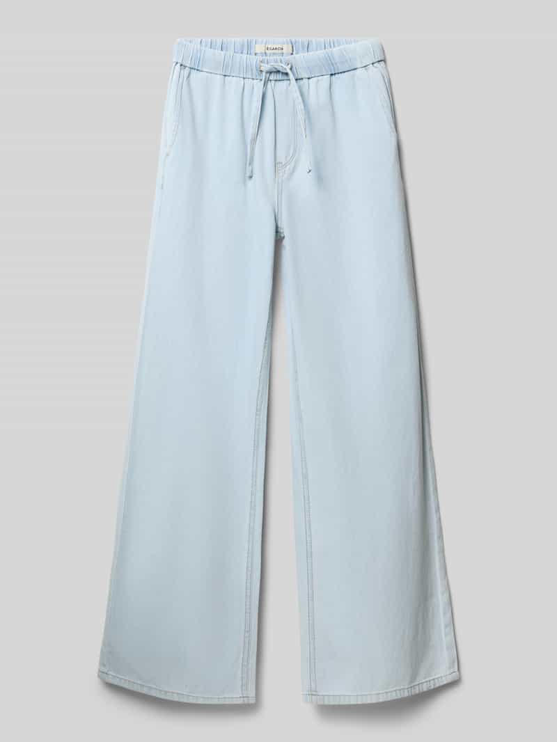 Jeansy o kroju wide fit z elastycznym pasem