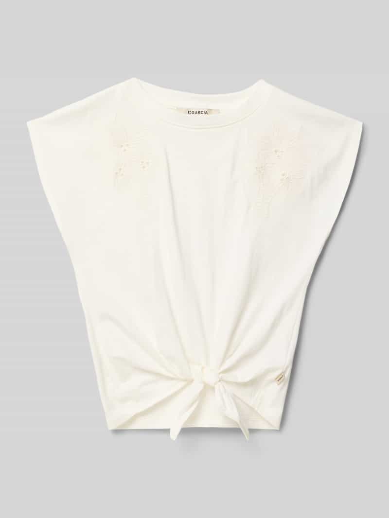 T-shirt w kroju regular fit z haftowanym motywem