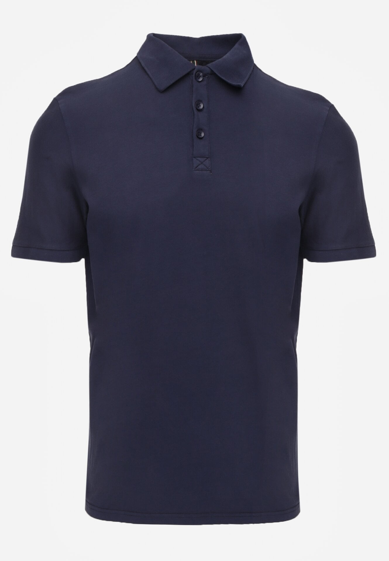 Granatowa Gładka Koszulka Polo o Klasycznym Kroju Sinopea