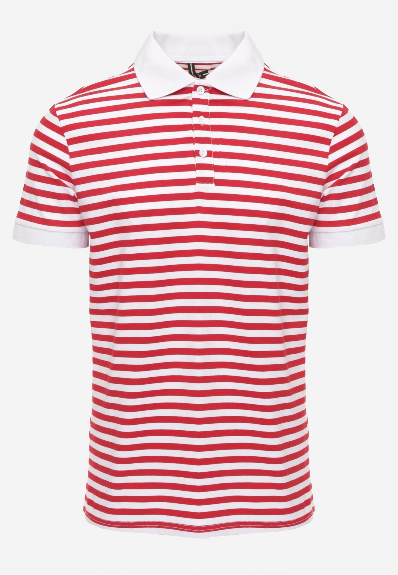 Czerwona Bawełniana Koszulka Polo w Paski w Stylu Casual Elunilla