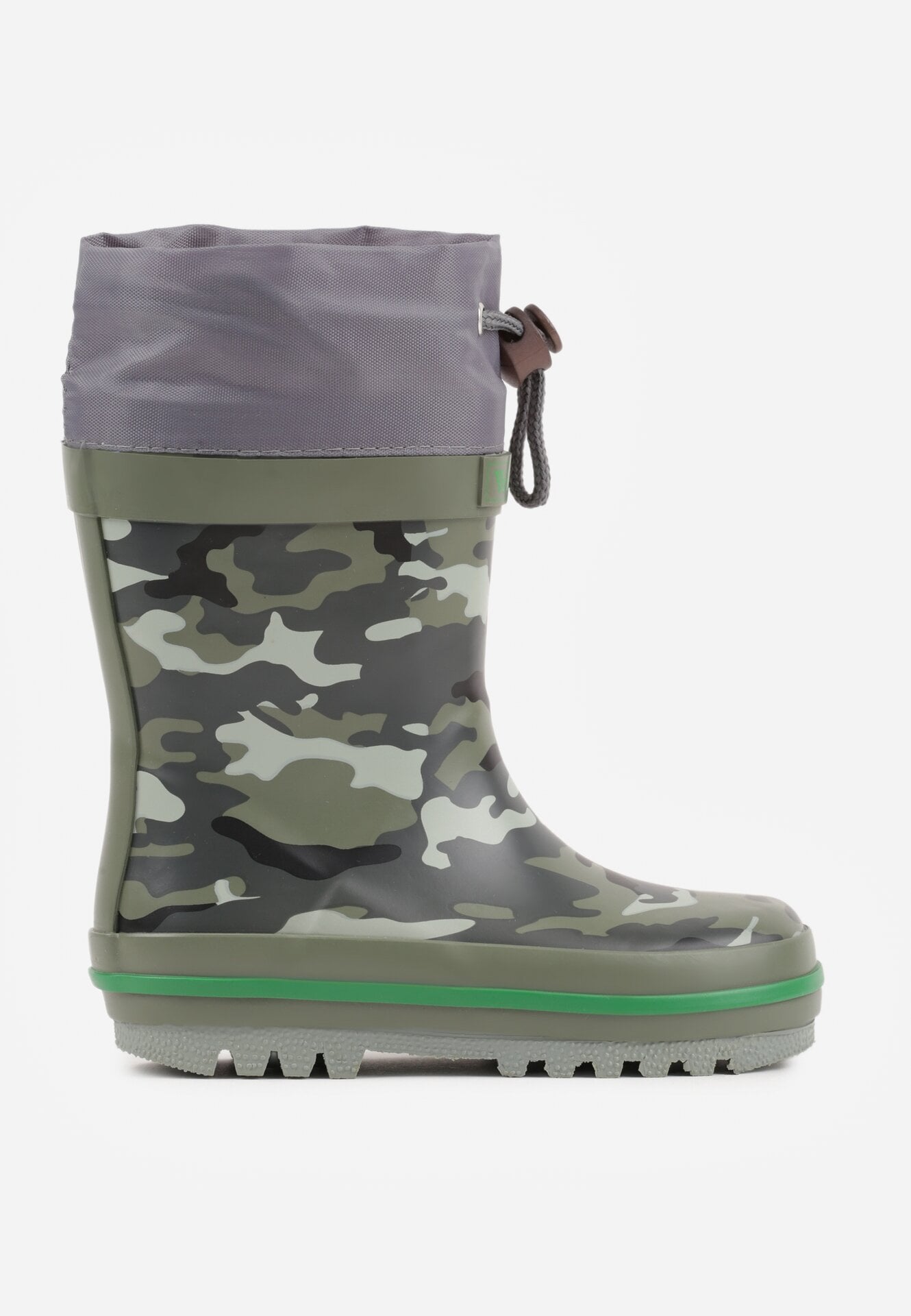 Zielone Wsuwane Kalosze ze Ściągaczem na Cholewce Daphsea