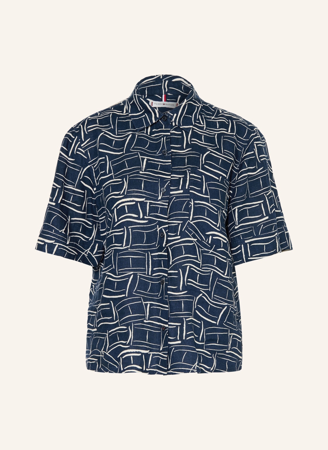 Tommy Hilfiger Bluzka Z Lnu blau