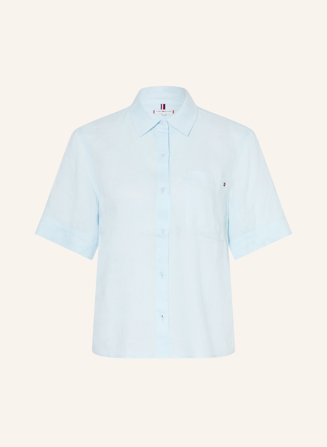 Tommy Hilfiger Bluzka Z Lnu blau