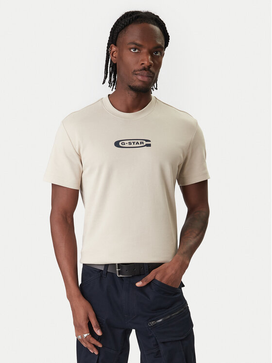 G-Star Raw T-Shirt Old Skool D25967-C812 Beżowy Regular Fit