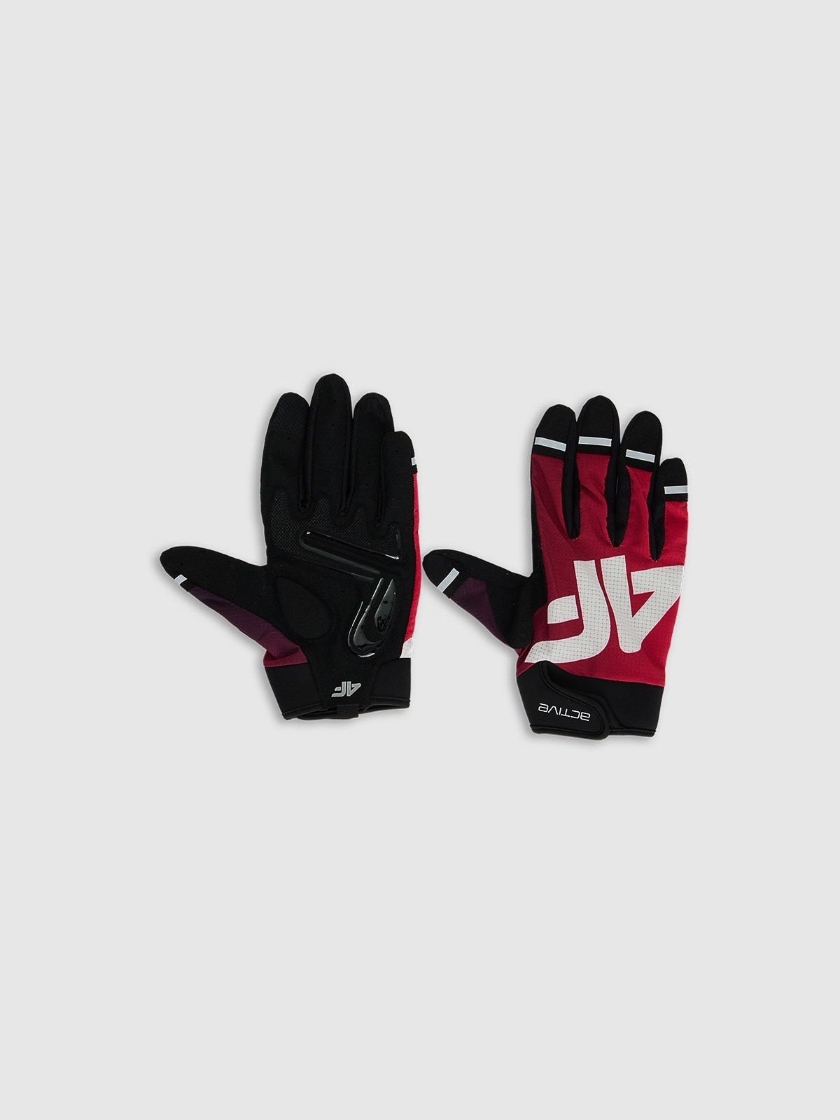 4F Rękawiczki kolarskie uniseks - czerwone XL