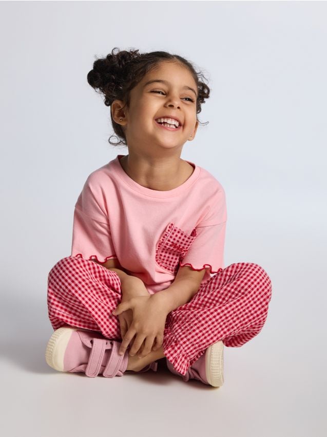 Reserved - Luźne spodnie z wiskozą - różowy