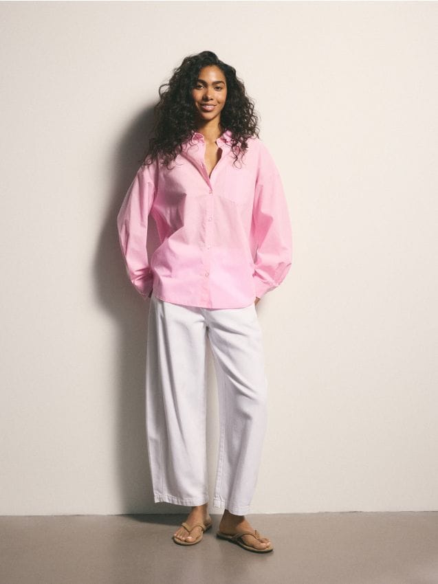 Reserved - Spodnie barrel leg - biały