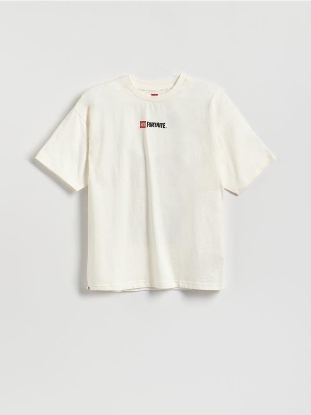 Reserved - T-shirt Lego Fortnite - złamana biel