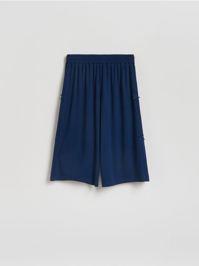 Reserved - Kuloty z kokardkami - granatowy