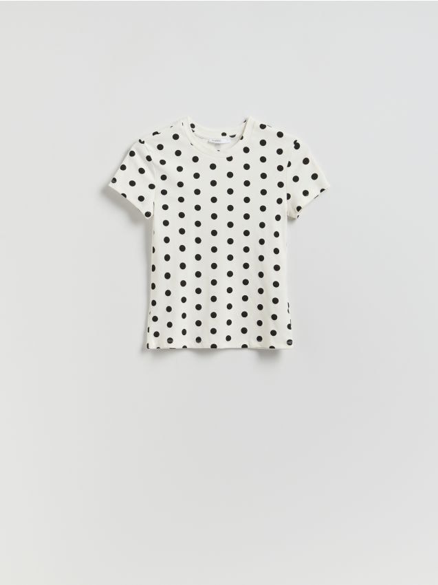 Reserved - T-shirt w groszki - wielobarwny