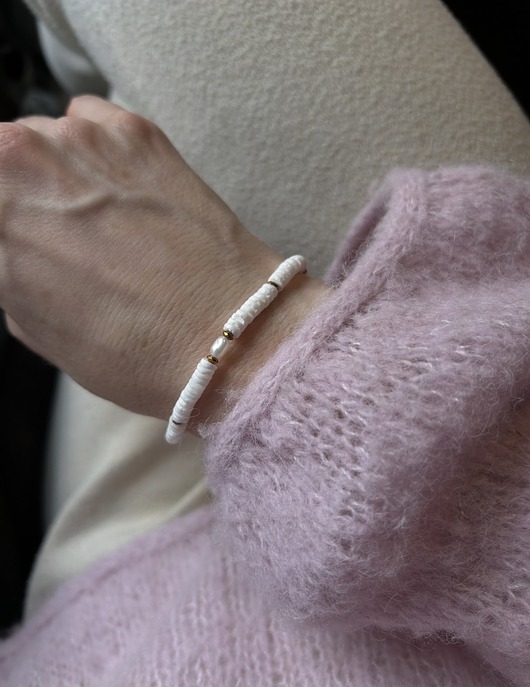 Letnie wibracje - bransoletka z Muszlą i Perłą