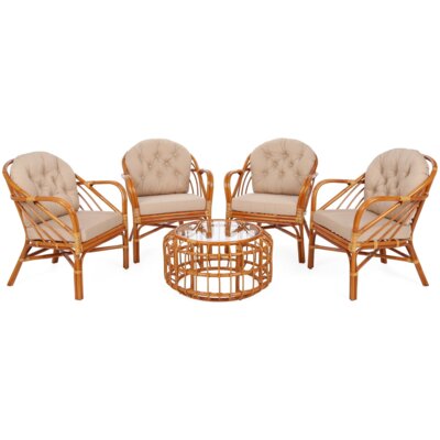 HOME & GARDEN Zestaw mebli ogrodowych Panama 760514 Brązowo-pomarańczowy