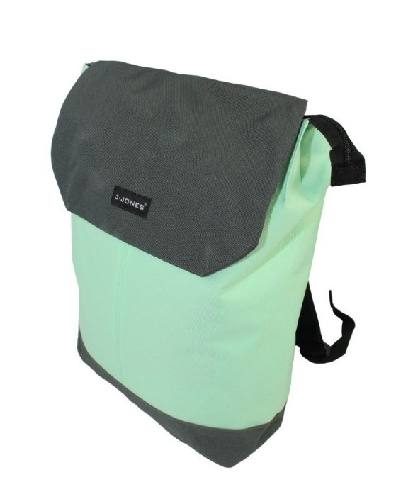 Stylowy i Elegancki Plecak Jennifer Jones 4098 SZARO- ZIELONY 40 x 35 x 12 [cm]