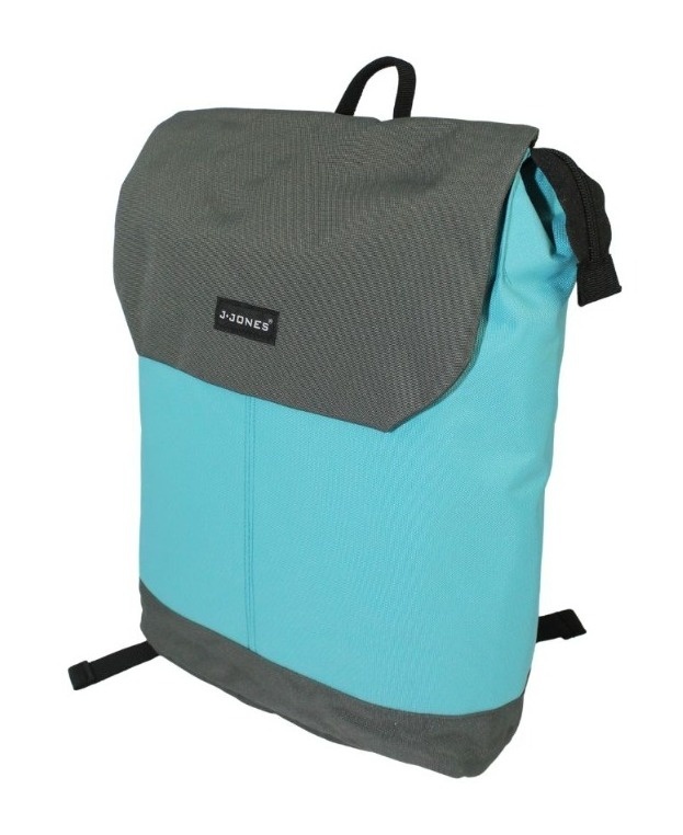 Stylowy i Elegancki Plecak Jennifer Jones 4098 SZARO - NIEBIESKI 40 x 35 x 12 [cm]