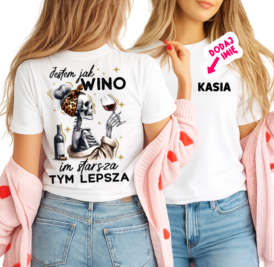 Koszulka dla koleżanki na prezent/urodziny - z imieniem - wiedźmy się nie starzeją