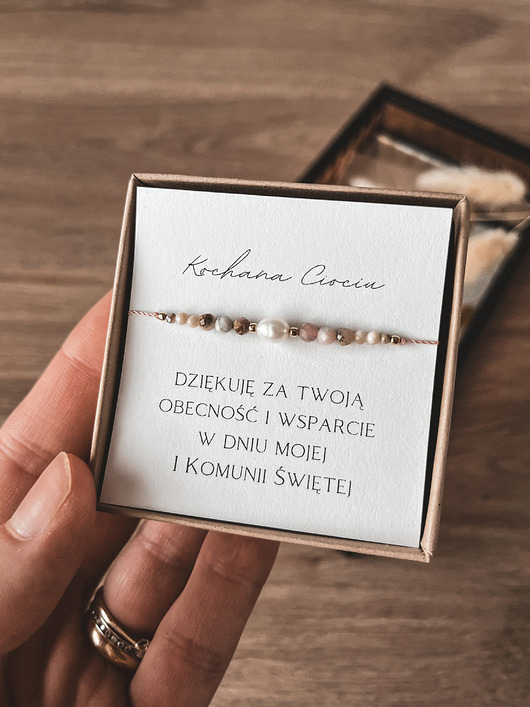 Bransoletka Rose podziękowanie dla Matki Chrzestnej I Komunia Święta