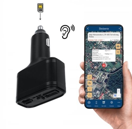 MKN Podsłuch Otoczenia, Lokalizator GPS, Ukryty w Ładowarce Samoch