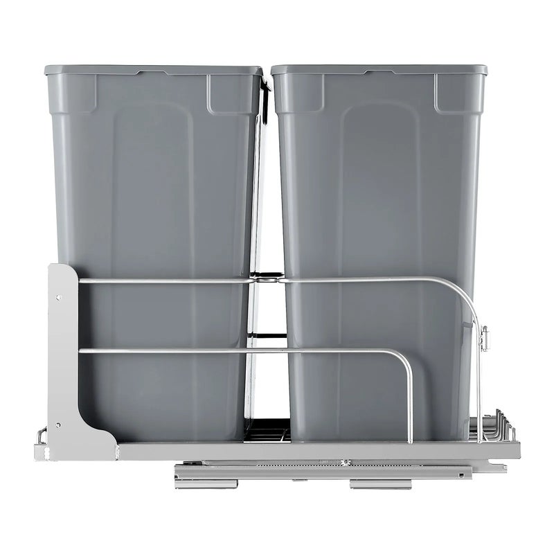 Kosz wysuwany do szafki 2x35QT soft close, metalowe prowadnice, pod blat